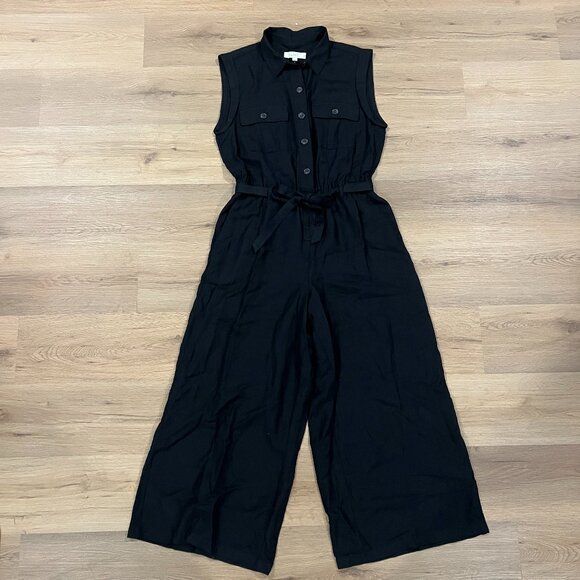 NWT Loft Black JumperJumpsuit Romper Sleeveless Size Large - Picture 3 of 8